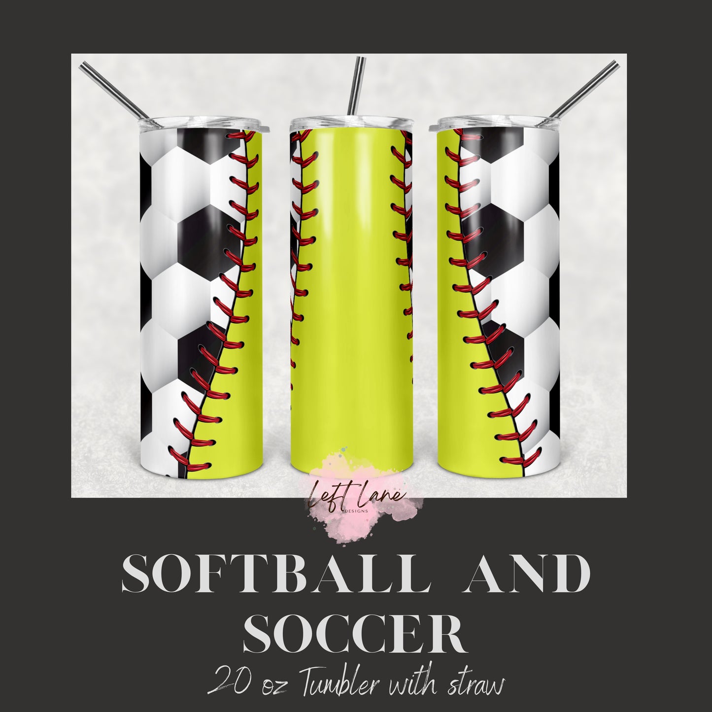 Softball and Soccer 20oz Tumbler