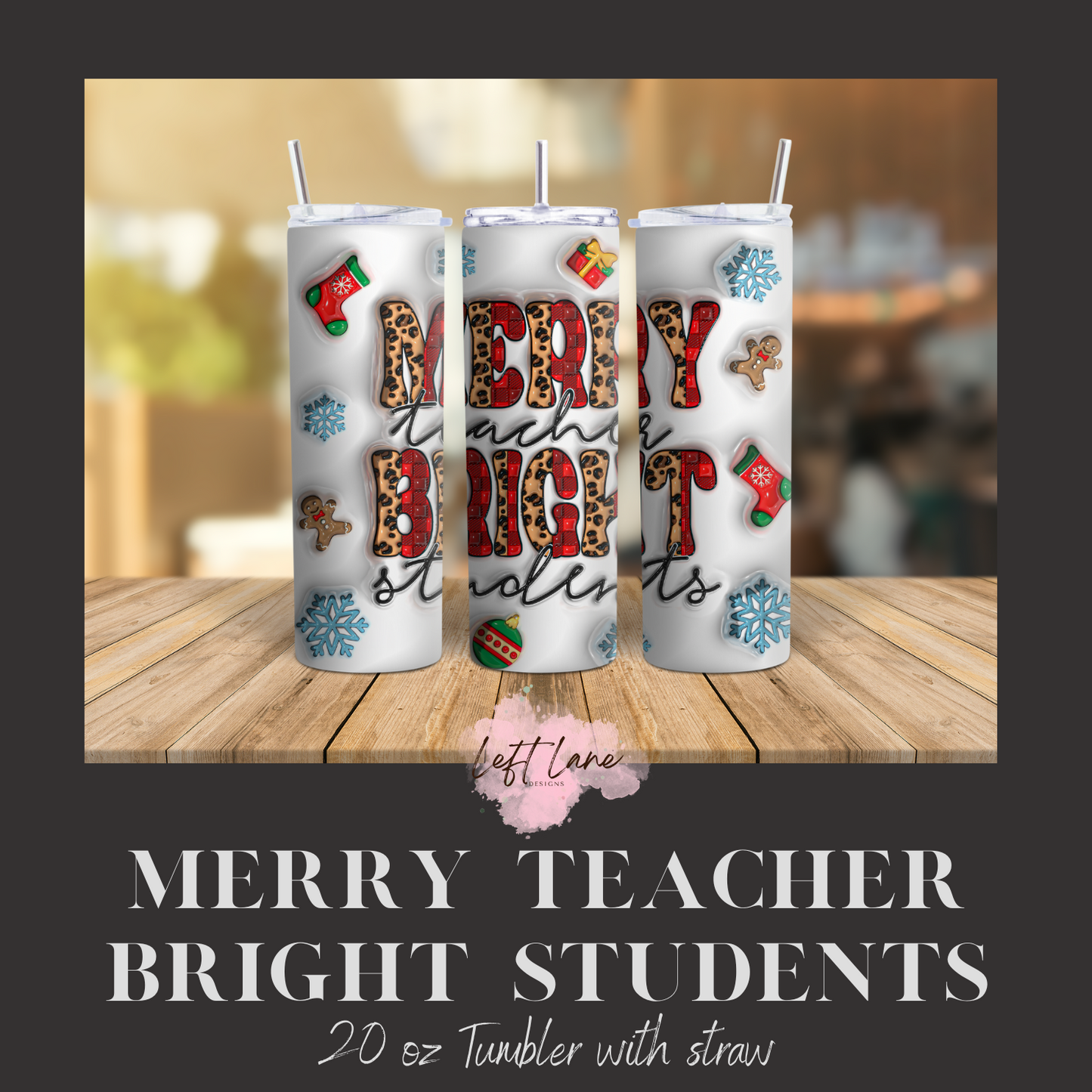 Merry and Bright 20 oz tumbler