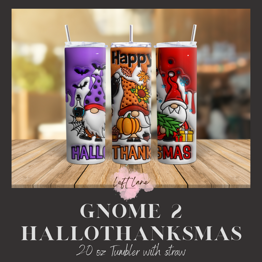 Gnome 2- Happy HalloThanksMas 20 oz Tumbler