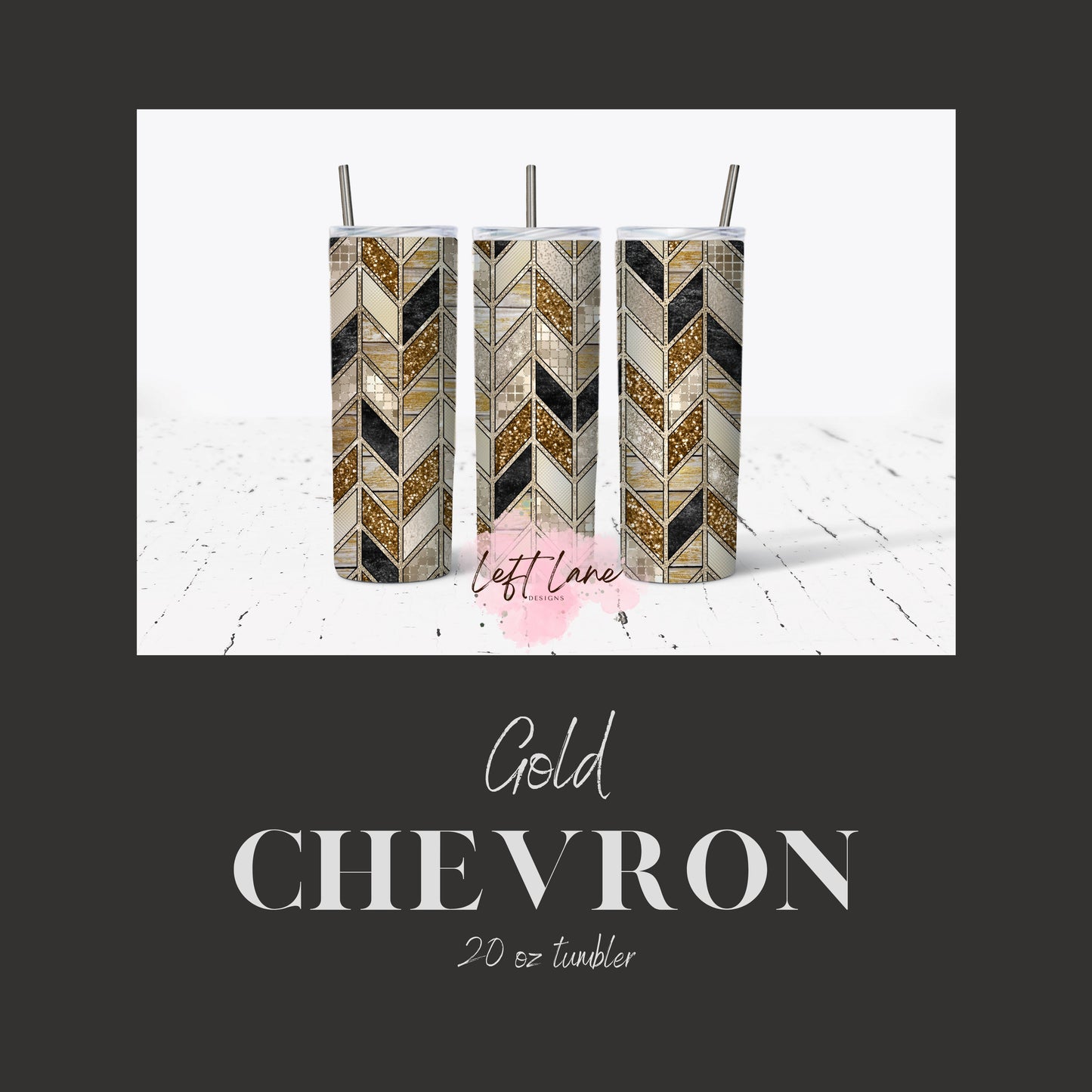 Chevron 20oz Straw Tumbler