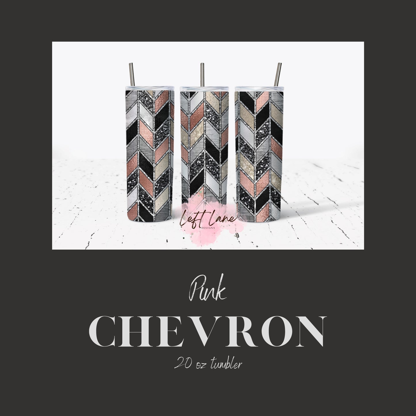 Chevron 20oz Straw Tumbler
