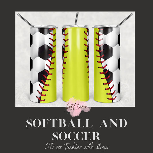 Softball and Soccer 20oz Tumbler
