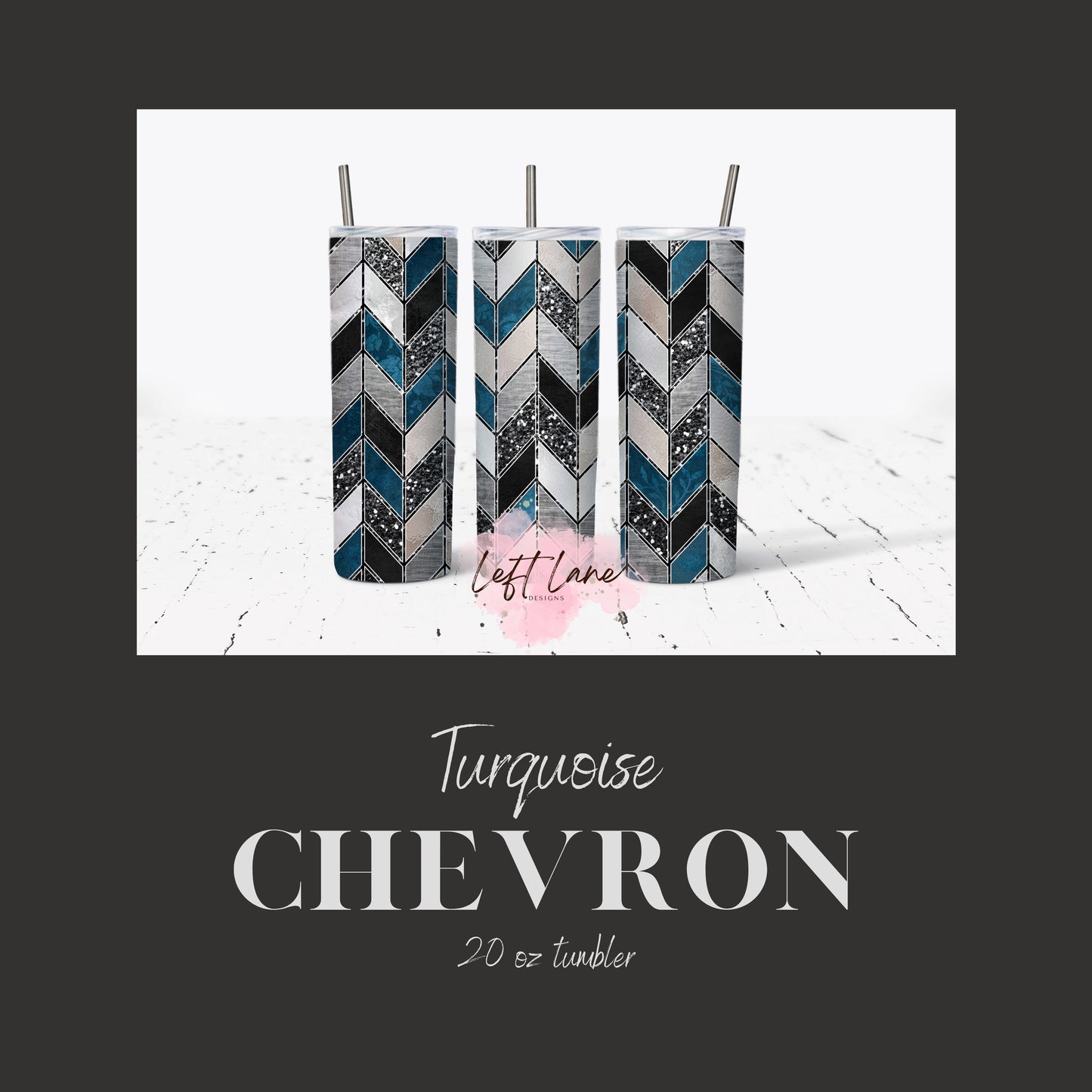 Chevron 20oz Straw Tumbler