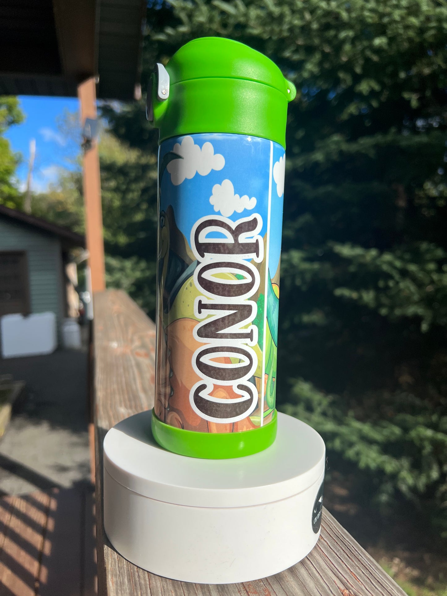 Kids  Dinosaur volcano 12oz tumbler